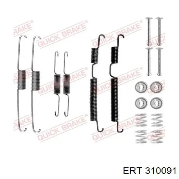 310091 ERT Kit de montagem das sapatas traseiras de tambor