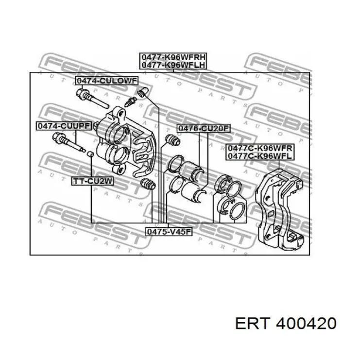 Kit de reparação de suporte do freio dianteiro ERT 400420 preço, a partir de 12,56 USD