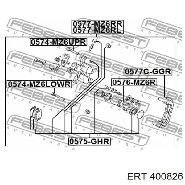 Compre 400826 ERT Kit de reparação de suporte do freio traseiro