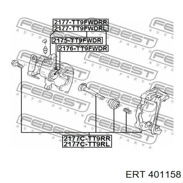 Compre 401158 ERT Kit de reparação de suporte do freio traseiro