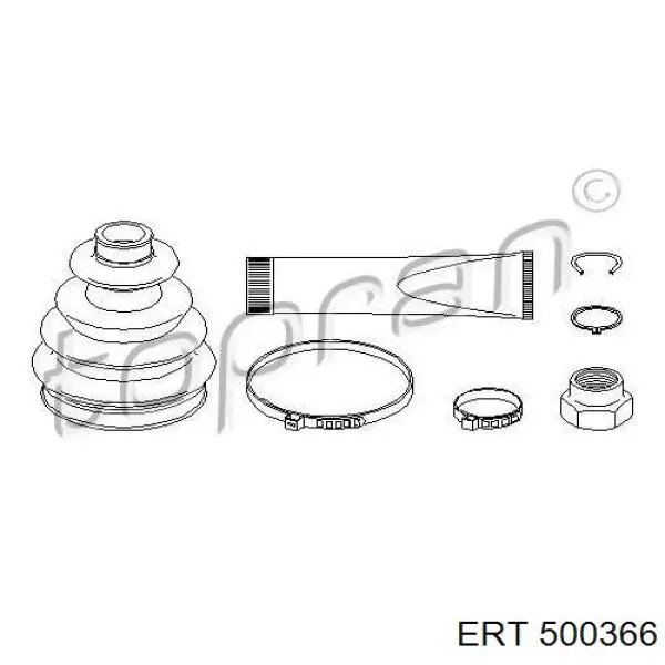 Compre 500366 ERT Bota de proteção interna de junta homocinética do semieixo dianteiro