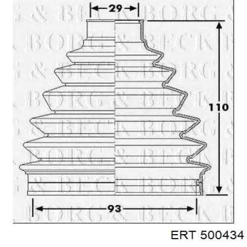 Compre 500434 ERT Bota de proteção interna de junta homocinética do semieixo dianteiro
