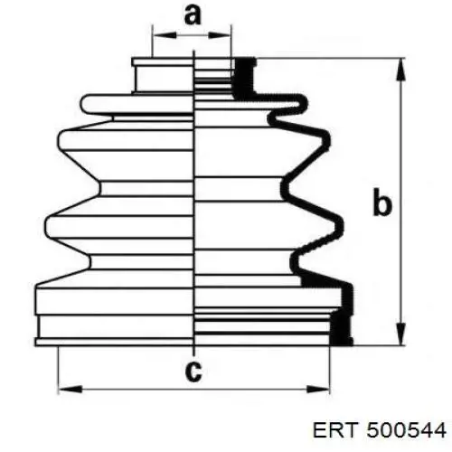 Bota de proteção interna de junta homocinética do semieixo dianteiro ERT 500544 preço, a partir de 11,25 USD
