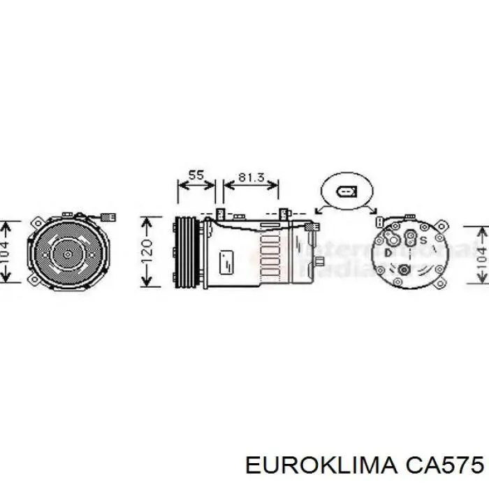 CA575 Euroklima Polia do compressor de aparelho de ar condicionado