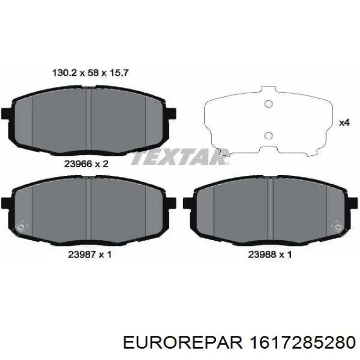 Compre 1617285280 Eurorepar Sapatas do freio dianteiras de disco