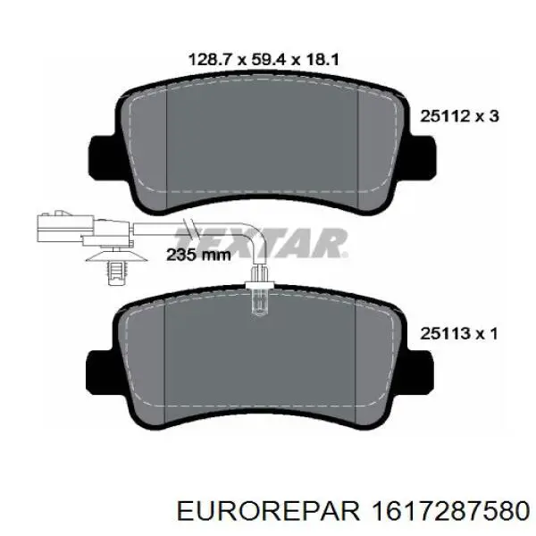 Compre 1617287580 Eurorepar Sapatas do freio traseiras de disco