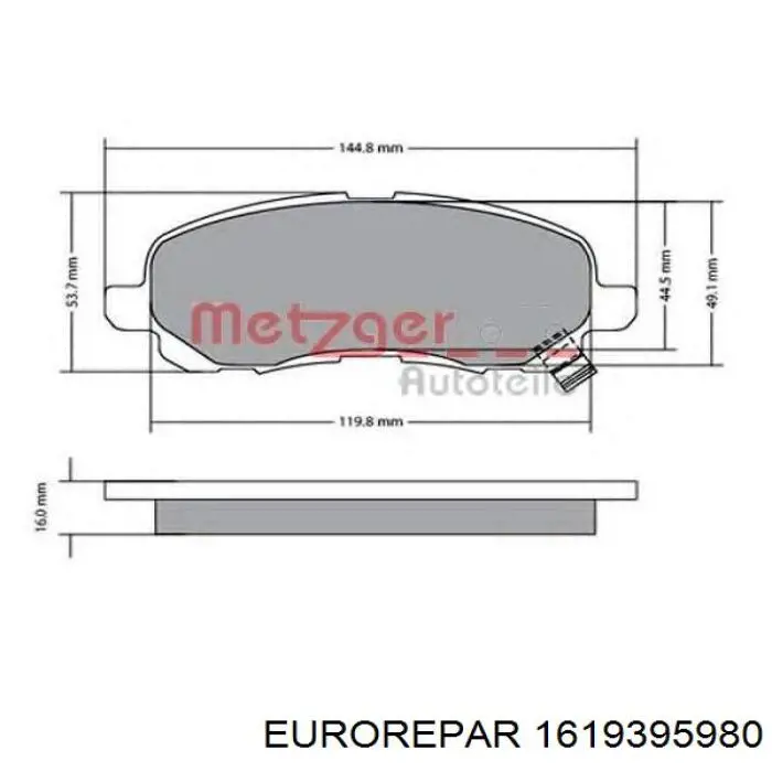 Compre 1619395980 Eurorepar Sapatas do freio dianteiras de disco