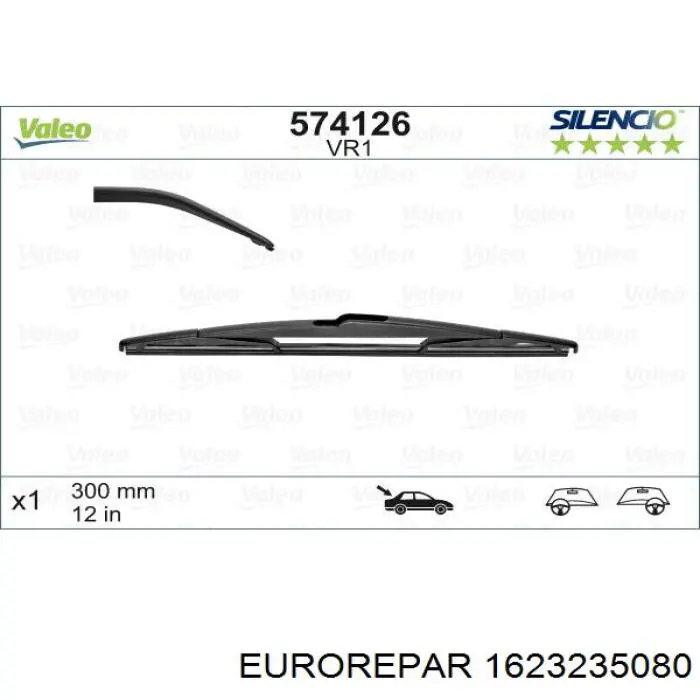 Limpa-pára-brisas de vidro traseiro Eurorepar 1623235080 preço, a partir de 14,09 USD
