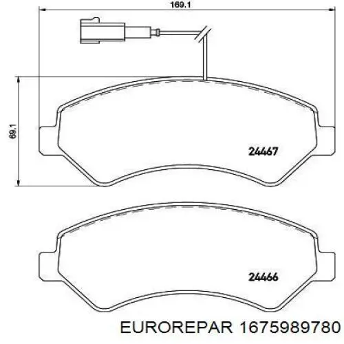 1675989780 Eurorepar Sapatas do freio dianteiras de disco