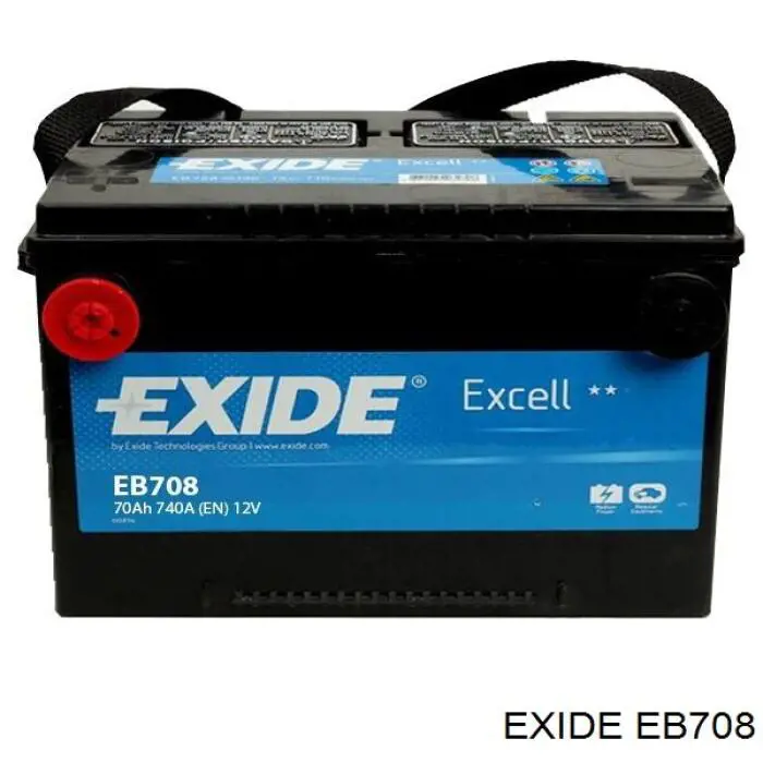 Bateria recarregável (PILHA) EB708 Exide