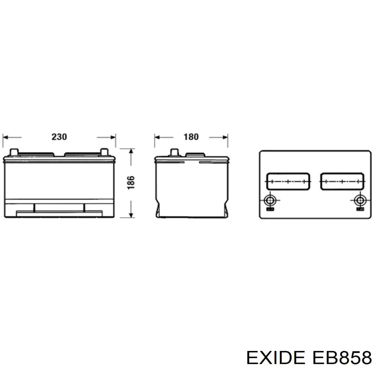 Bateria recarregável (PILHA) EB858 Exide