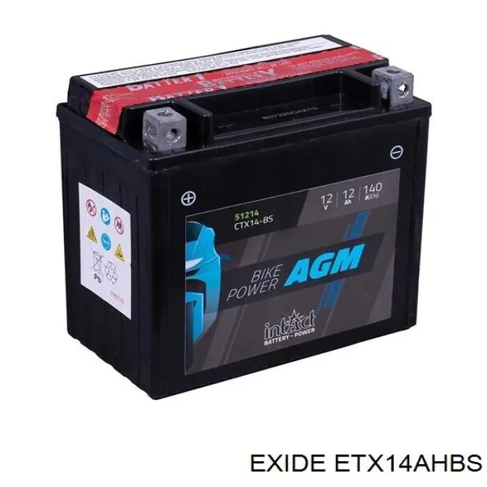 YTX14AHBS Exide Bateria recarregável (PILHA)