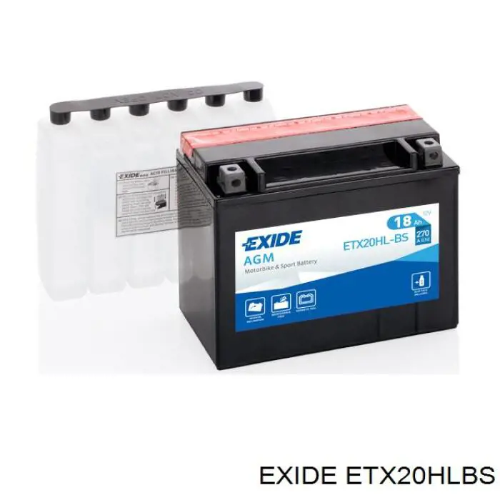 ETX20HLBS Exide Bateria recarregável (PILHA)