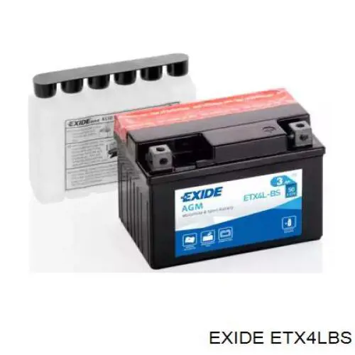 ETX4LBS Exide Bateria recarregável (PILHA)