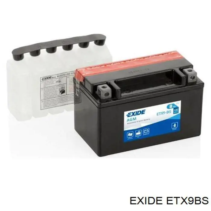 ETX9BS Exide Bateria recarregável (PILHA)