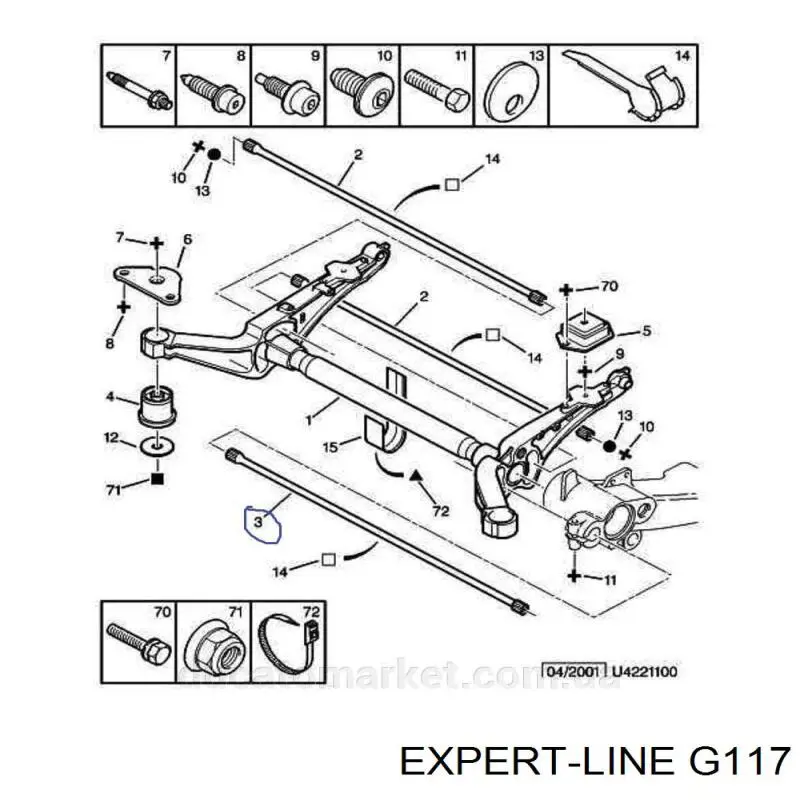 Barra de torção traseira Expert Line G117 preço, a partir de 88,80 USD