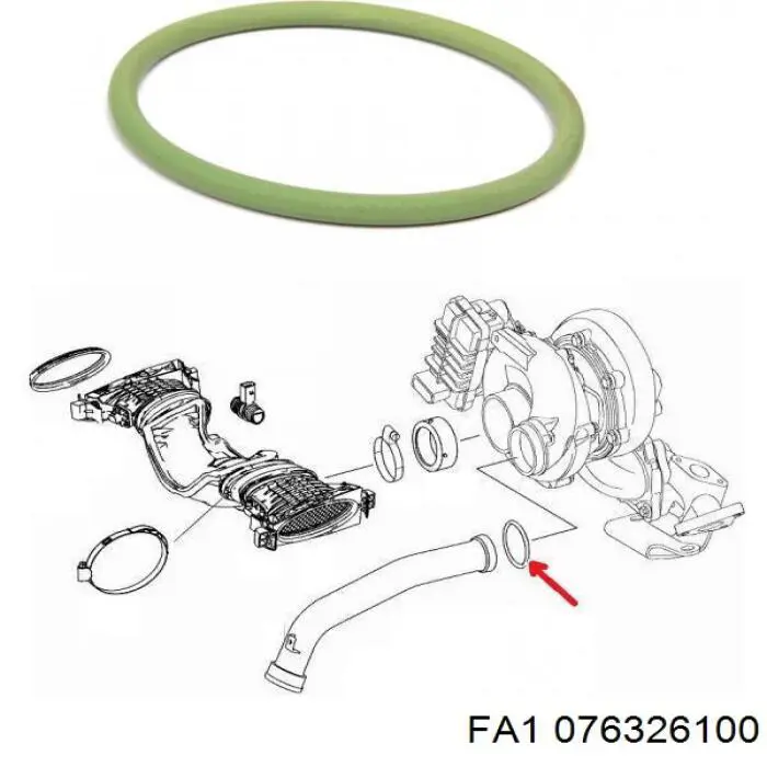 076326100 FA1 Anel de cano derivado de turbina, de ar comprimido