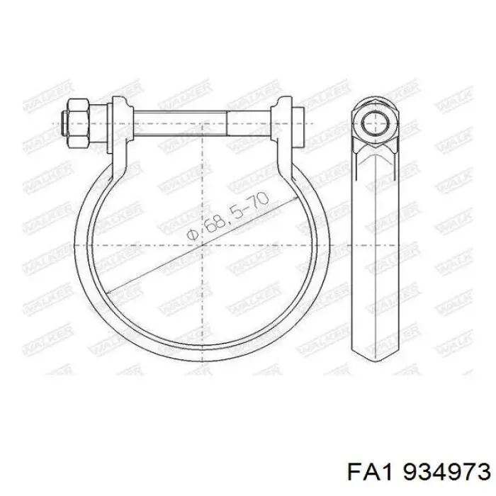 Braçadeira de união de tubo coletor de escape FA1 934973 preço, a partir de 6,25 USD