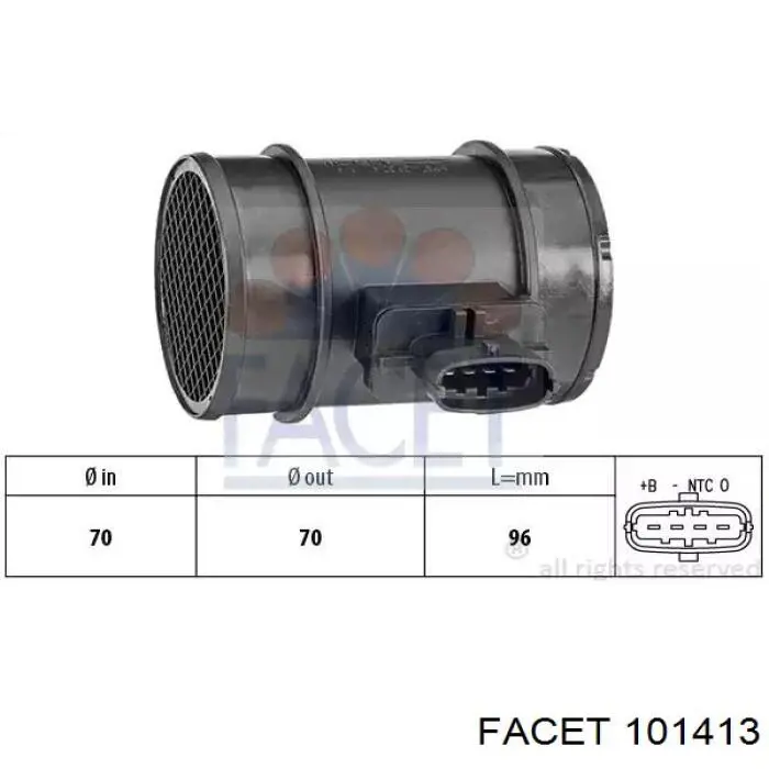 Sensor de fluxo (consumo) de ar, medidor de consumo M.A.F. - (Mass Airflow) Facet 101413 preço, a partir de 72,83 USD