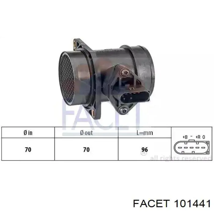 Sensor de fluxo (consumo) de ar, medidor de consumo M.A.F. - (Mass Airflow) VV017 Starline