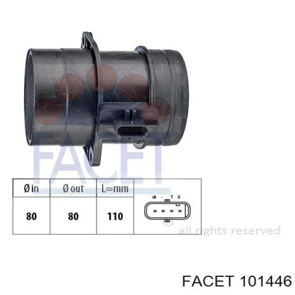 Sensor de fluxo (consumo) de ar, medidor de consumo M.A.F. - (Mass Airflow) 707759450 VAG