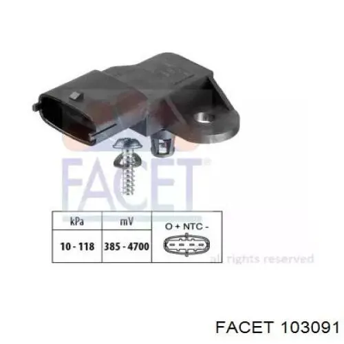 Compre 103091 Facet Sensor de pressão no coletor de admissão, MAP