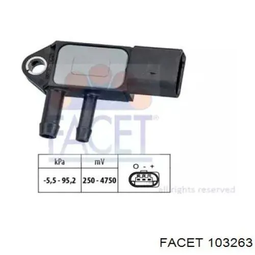 Sensor de pressão dos gases de escape Facet 103263 preço, a partir de 36,46 USD