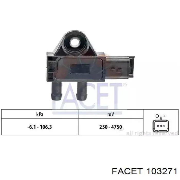 103271 Facet Sensor de pressão dos gases de escape