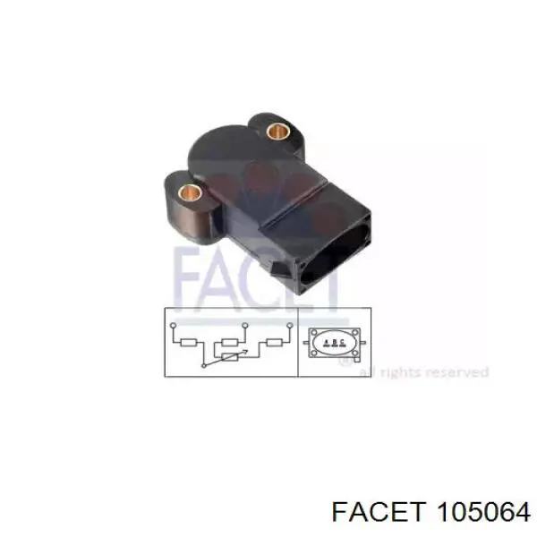 Compre 105064 Facet Sensor de posição da válvula de borboleta (potenciômetro)