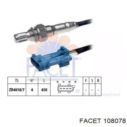 Compre 108078 Facet Sonda lambda, sensor de oxigênio depois de catalisador