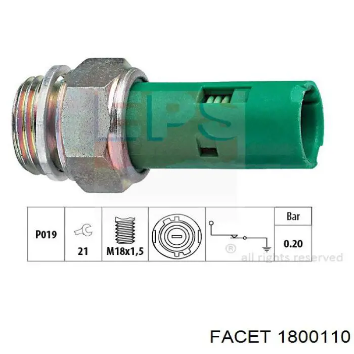 Sensor de pressão de óleo 7700834918 Renault (RVI)