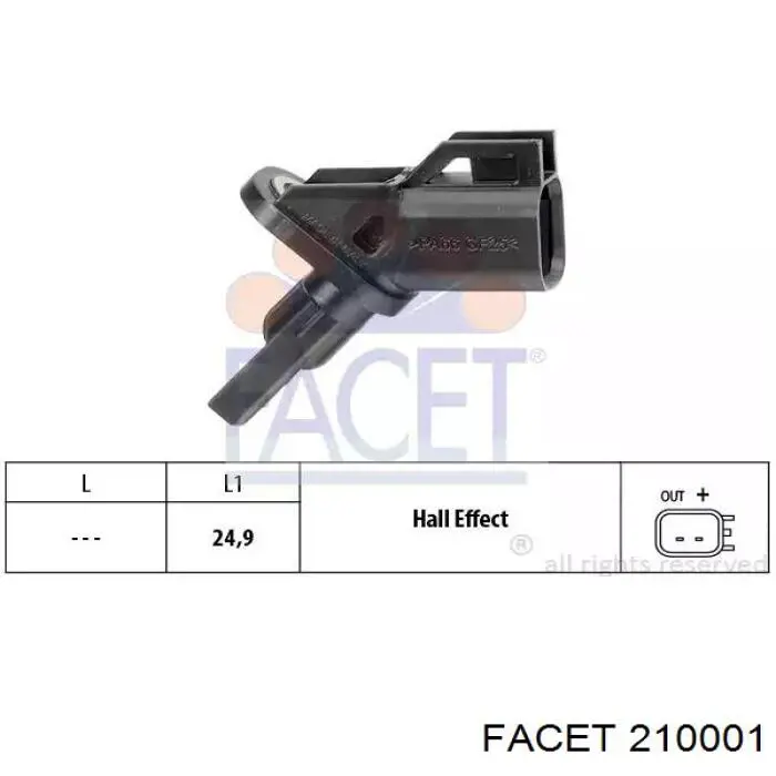 210001 Facet Sensor dianteiro de ABS