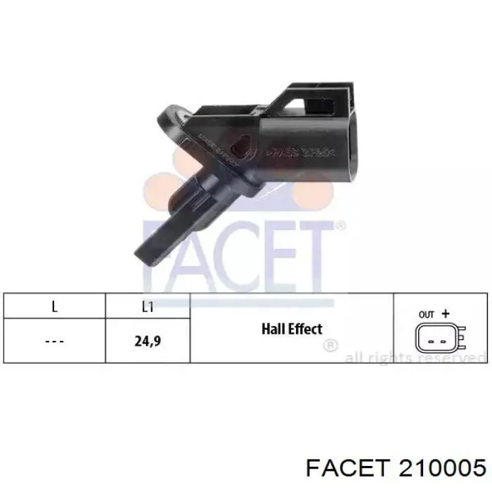 210005 Facet Sensor dianteiro de ABS