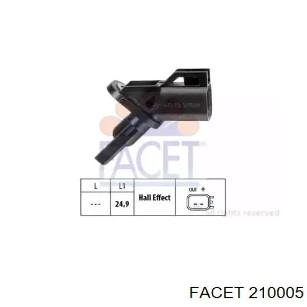 Sensor dianteiro de ABS Facet 210005 preço, a partir de 17,97 USD