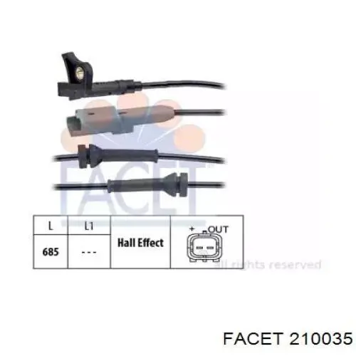 Compre 210035 Facet Sensor dianteiro de ABS