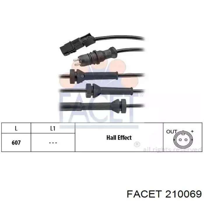 210069 Facet Sensor dianteiro de ABS