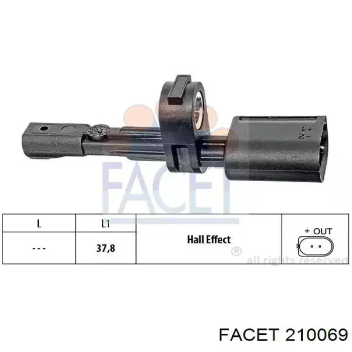 Compre 210069 Facet Sensor dianteiro de ABS