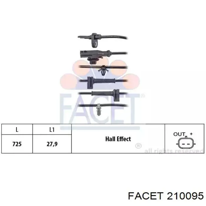 210095 Facet Sensor dianteiro de ABS
