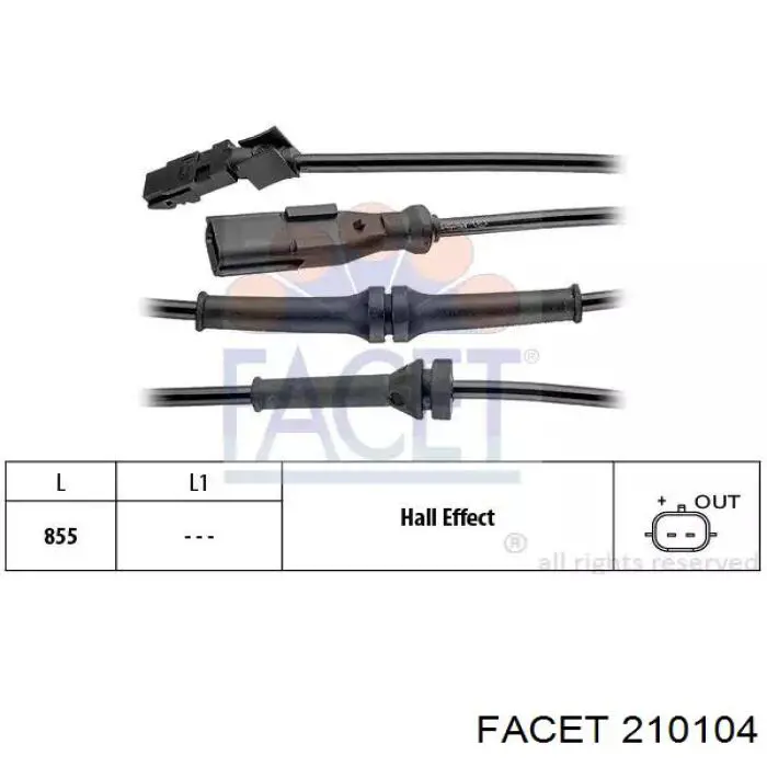 78367 FAE Sensor ABS traseiro