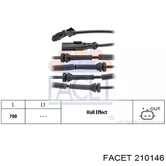 210146 Facet Sensor dianteiro de ABS