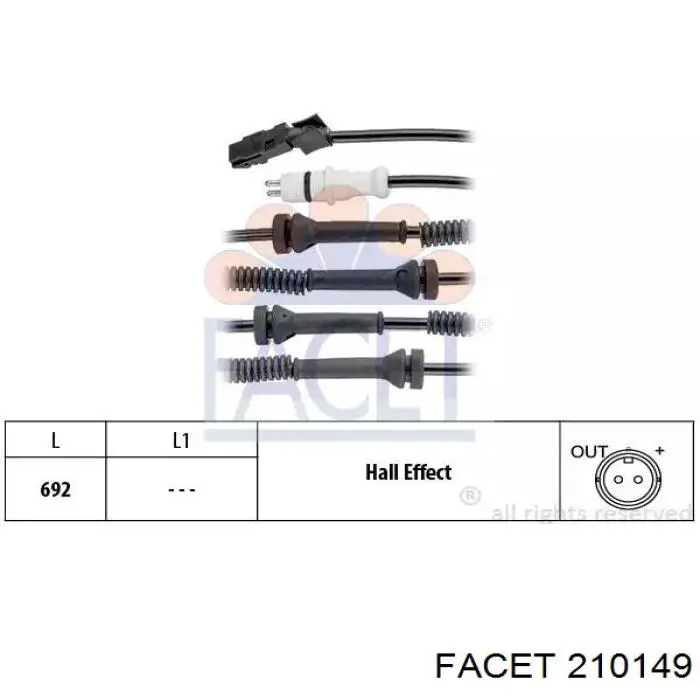 Sensor dianteiro de ABS Facet 210149 preço, a partir de 31,27 USD