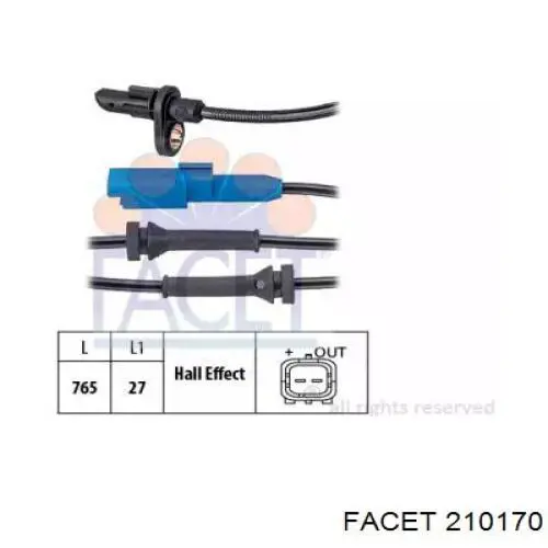78333 FAE Sensor ABS traseiro
