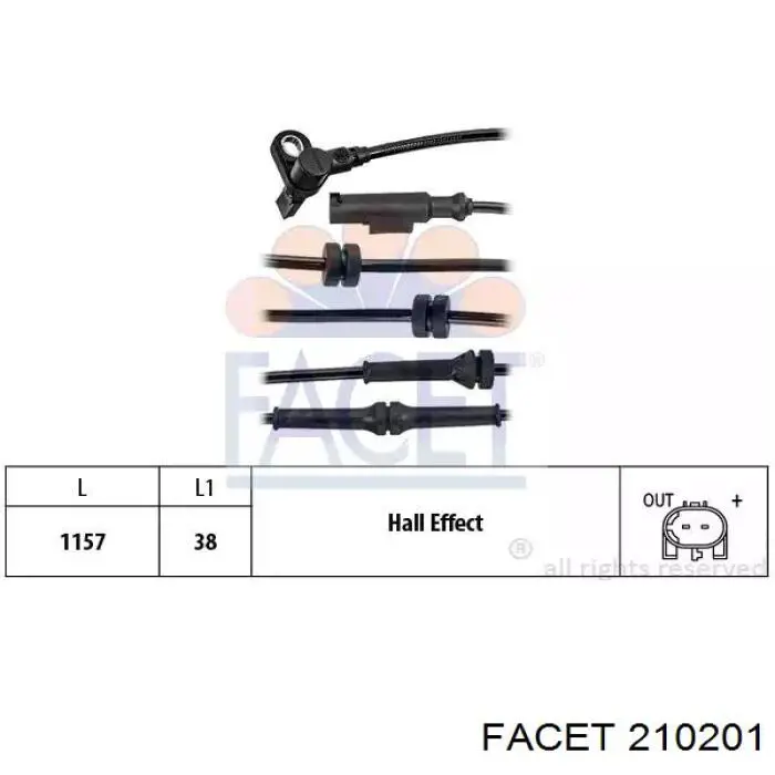 Sensor dianteiro de ABS Facet 210201 preço, a partir de 25,08 USD