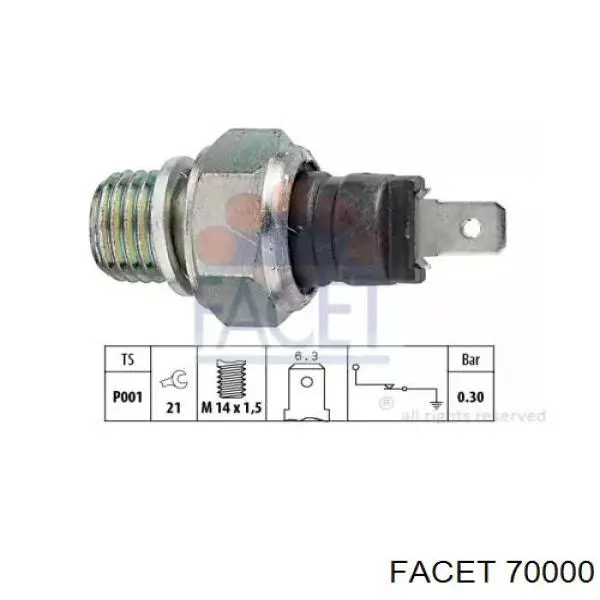 Sensor de pressão de óleo Facet 70000 preço, a partir de 4,88 USD