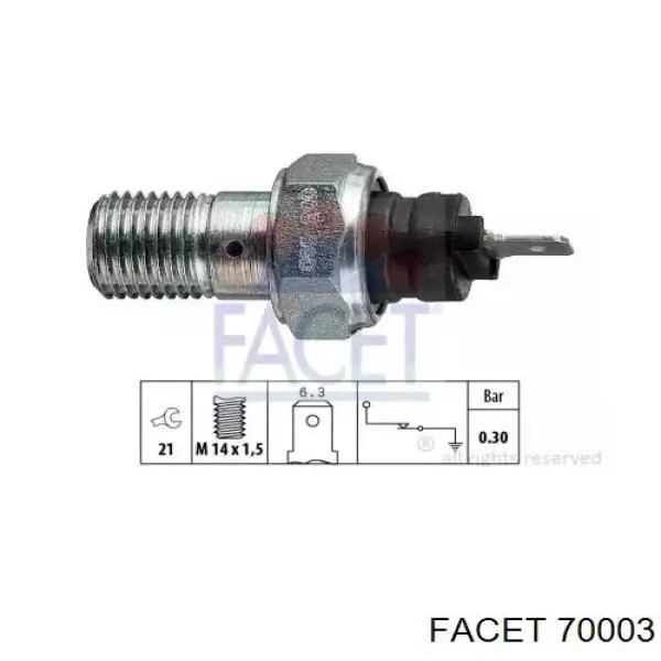 Sensor de pressão de óleo Facet 70003 preço, a partir de 6,57 USD