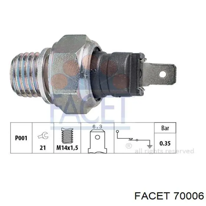Sensor de pressão de óleo Facet 70006 preço, a partir de 4,01 USD