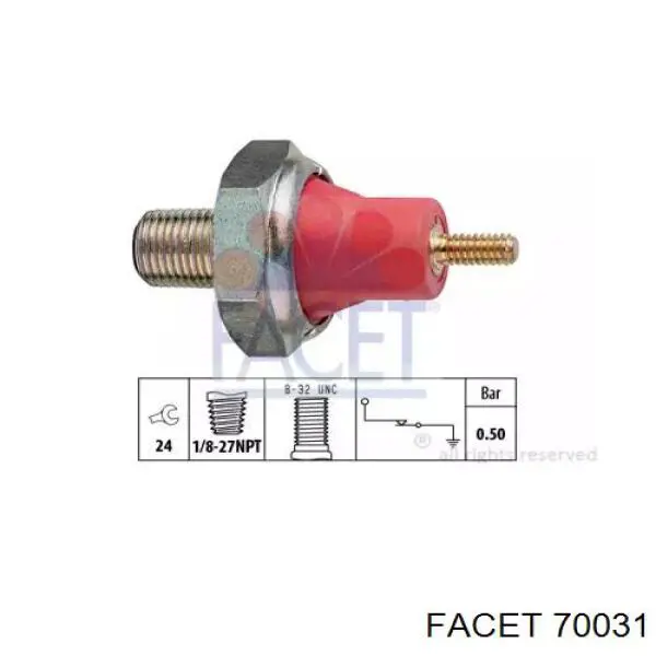 Sensor de pressão de óleo Facet 70031 preço, a partir de 5,85 USD