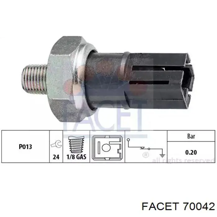 Sensor de pressão de óleo Facet 70042 preço, a partir de 7,72 USD