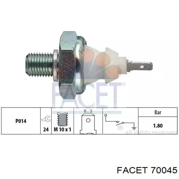 Sensor de pressão de óleo Facet 70045 preço, a partir de 4,88 USD
