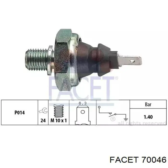 Sensor de pressão de óleo Facet 70046 preço, a partir de 5,75 USD